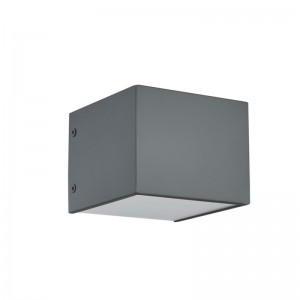 Hospitality Hotel Wall Lamp med målad platt grå finish och integrerad led in på hotellet typiskt rum