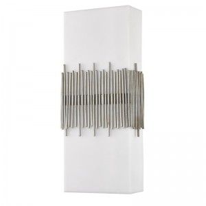 Hospitality Hotel Wall Sconce med antik Siliver finish och rektangulär akrylskugga på hotellet typiskt rum